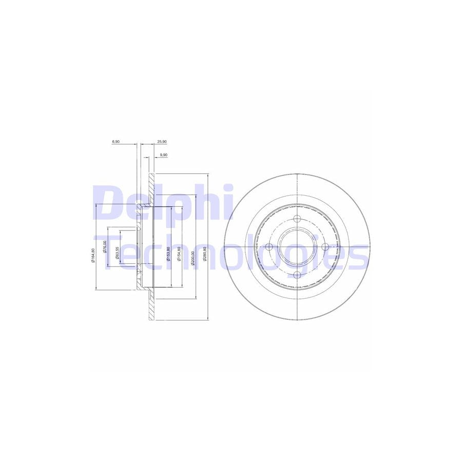 Delphi Bg3743 Brake Disc For Ford Focus