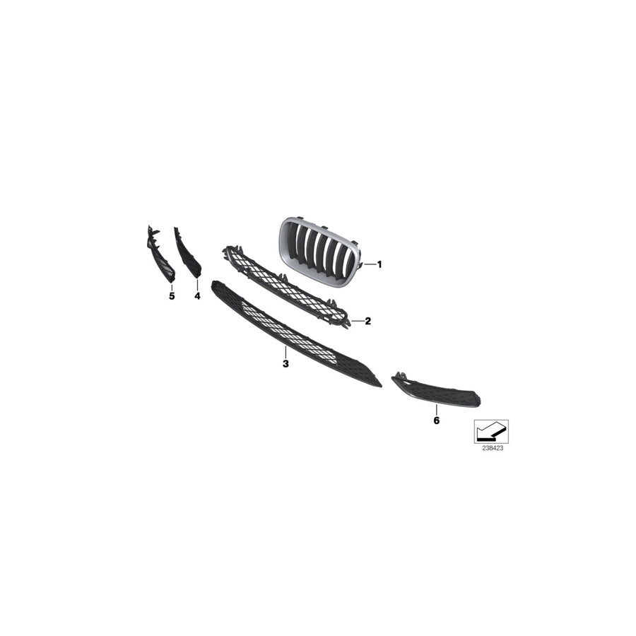 Genuine BMW 51117210470 F25 Closed Grid, Right (Inc. X3) | ML Performance US Car Parts
