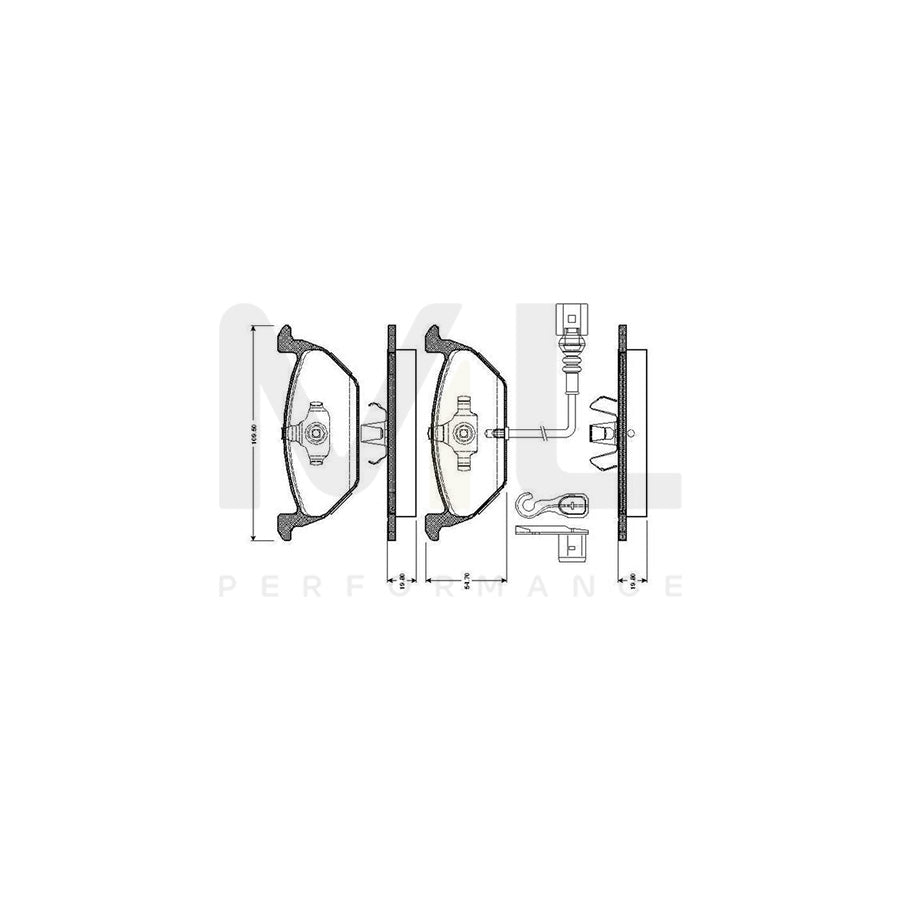 Bosch 0986Tb2756 Brake Pad Set Incl. Wear Warning Contact, With Accessories | ML Performance Car Parts