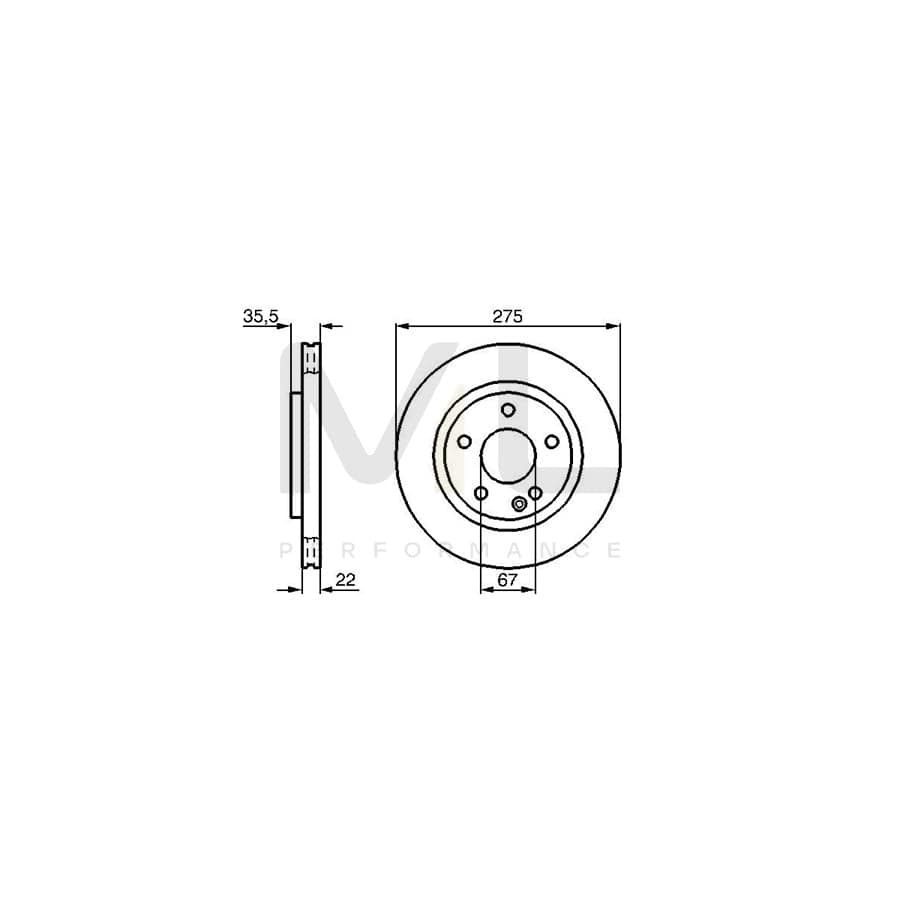 BOSCH 0 986 478 474 Brake Disc suitable for MERCEDES-BENZ A-Class (W168) Internally Vented, Vented, Oiled, Alloyed / High-carbon | ML Performance Car Parts