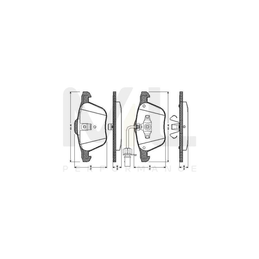 Bosch 0986Tb2405 Brake Pad Set Incl. Wear Warning Contact, With Accessories | ML Performance Car Parts