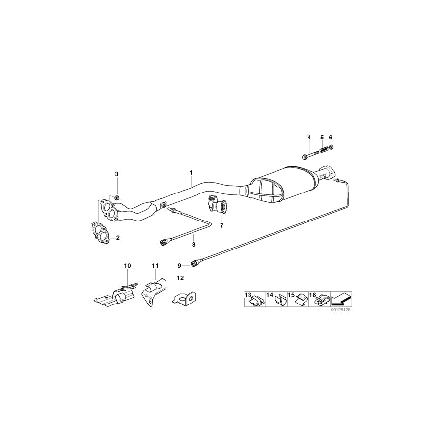 Genuine BMW 18301435668 E36 Rp-Exhaust Pipe Catalytic Converter (Inc. & Z3 1.9) | ML Performance US Car Parts