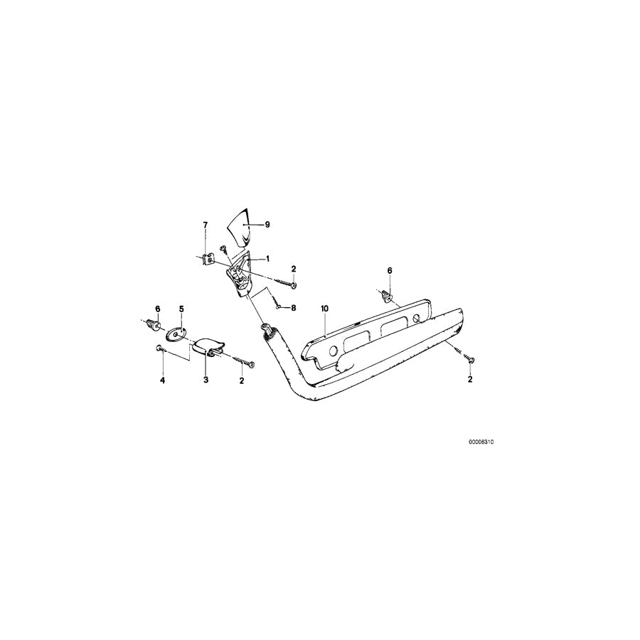 Genuine BMW 51411859146 E24 Armrest Upper Part Front Right NYLONBRAUN (Inc. 633CSi, 630CSi & 635CSi) | ML Performance US Car Parts