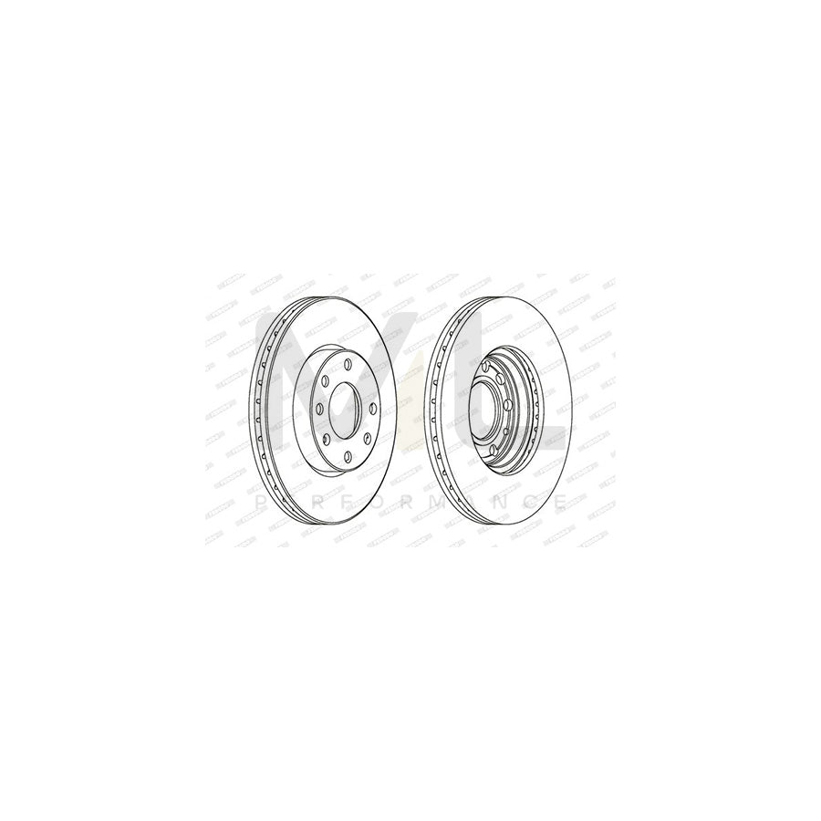 FERODO PREMIER Coat+ disc DDF1041C Brake Disc Vented, Coated, with bolts/screws | ML Performance Car Parts