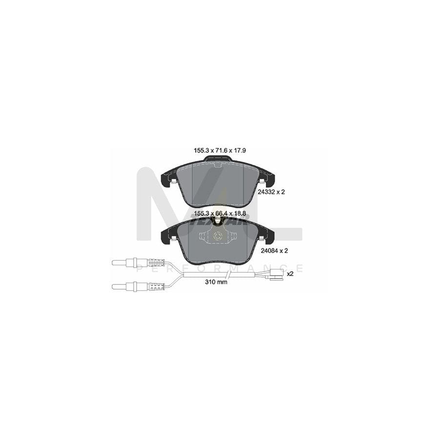 TEXTAR 2433201 Brake pad set incl. wear warning contact | ML Performance Car Parts