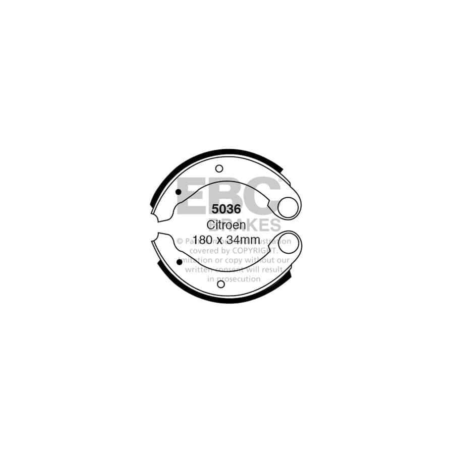 EBC 5036 Citroen Rear Brake Shoes 1 | ML Performance US Car Parts