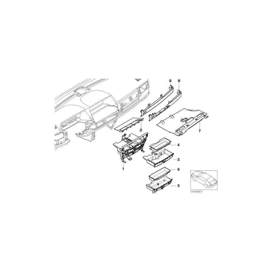 Genuine BMW 51457142114 E65 E66 E67 Cover, Dashboard, Right TITAN87 (Inc. 730i, Alpina B7 & 740Li) | ML Performance US