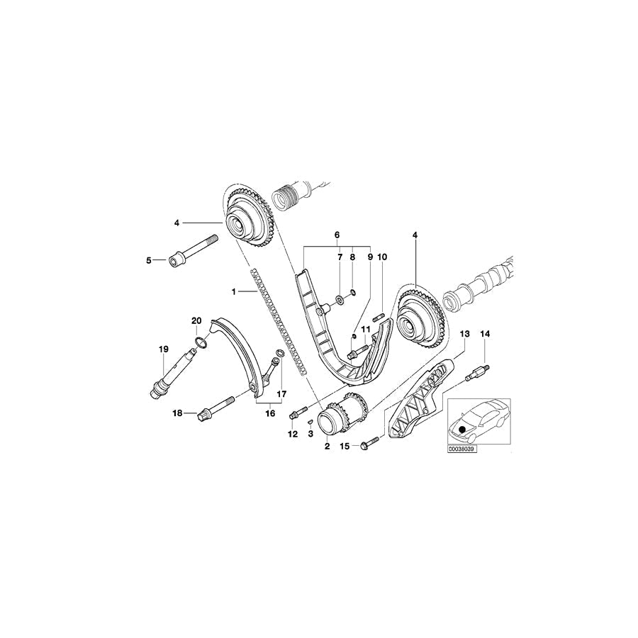 Genuine BMW 11311436684 E53 Bearing Pin, Bottom (Inc. X5 4.4i & X5 4.6is) | ML Performance UK Car Parts
