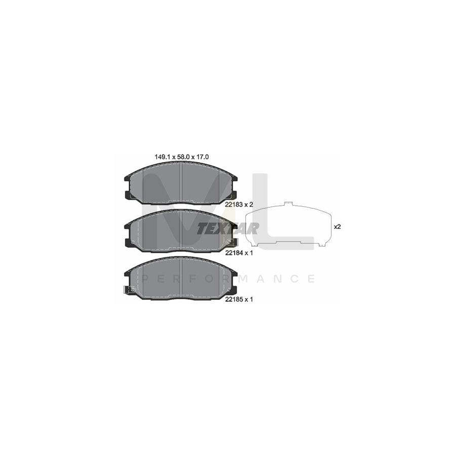 TEXTAR 2218301 Brake pad set for SSANGYONG Rexton W with acoustic wear warning | ML Performance Car Parts