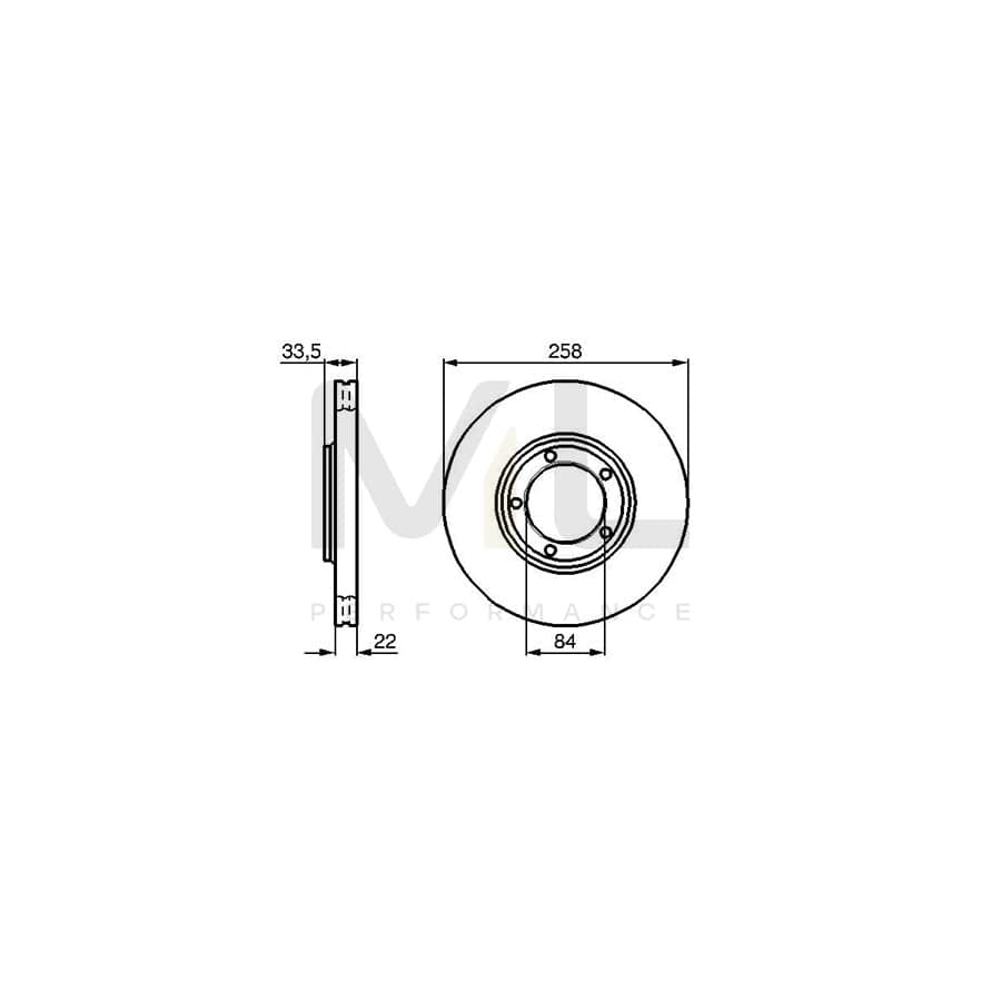 BOSCH 0 986 478 530 Brake Disc for MITSUBISHI L300 / DELICA Internally Vented, Vented, Oiled | ML Performance Car Parts