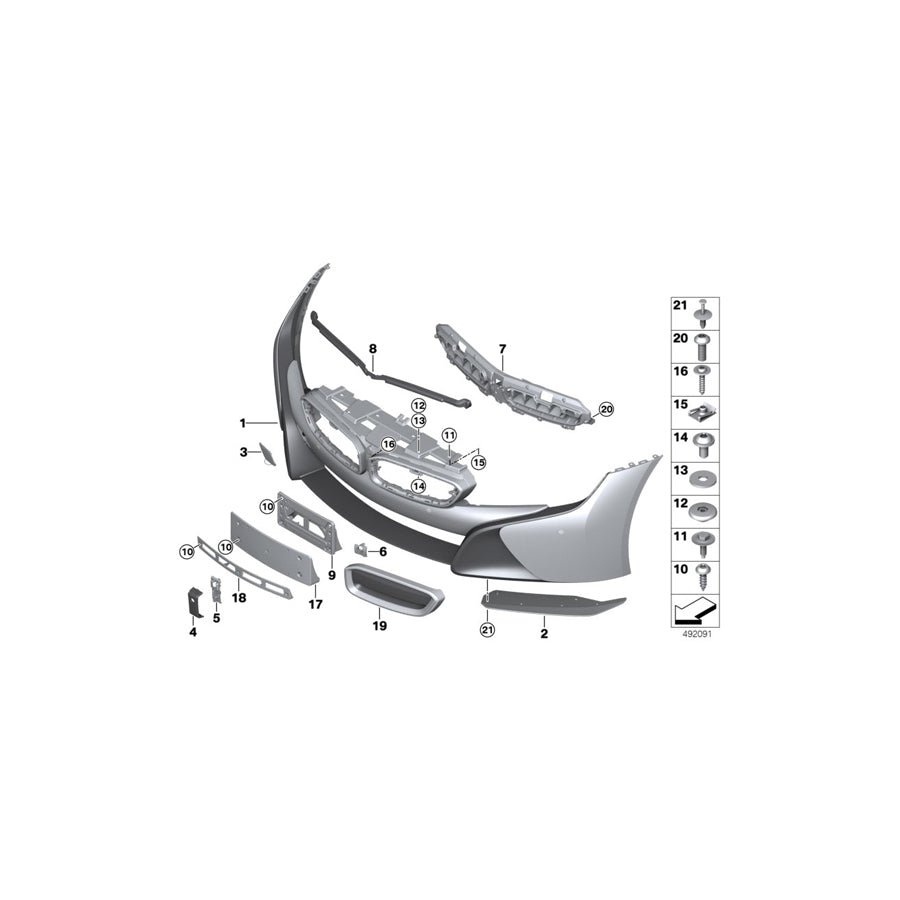 Genuine BMW 51117336193 I15 Bracket, License Plate, Front US / JAPAN (Inc. i8) | ML Performance US Car Parts