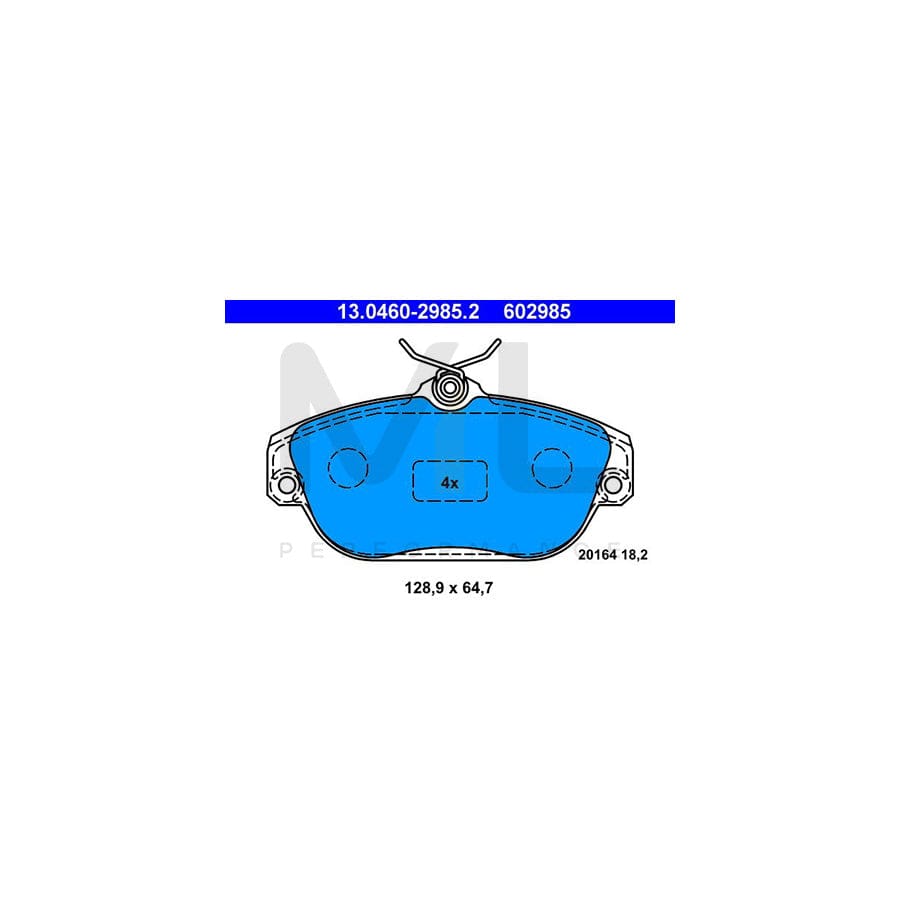 ATE 13.0460-2985.2 Brake pad set excl. wear warning contact