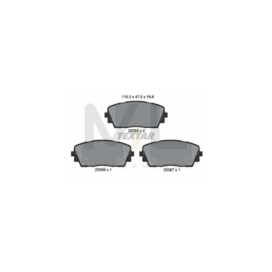 TEXTAR 2536501 Brake pad set with acoustic wear warning | ML Performance Car Parts