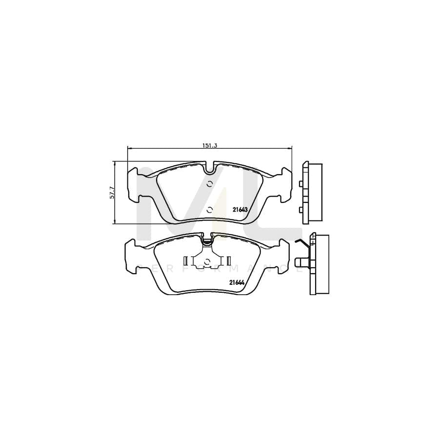 TEXTAR 2164302 Brake pad set prepared for wear indicator | ML Performance Car Parts