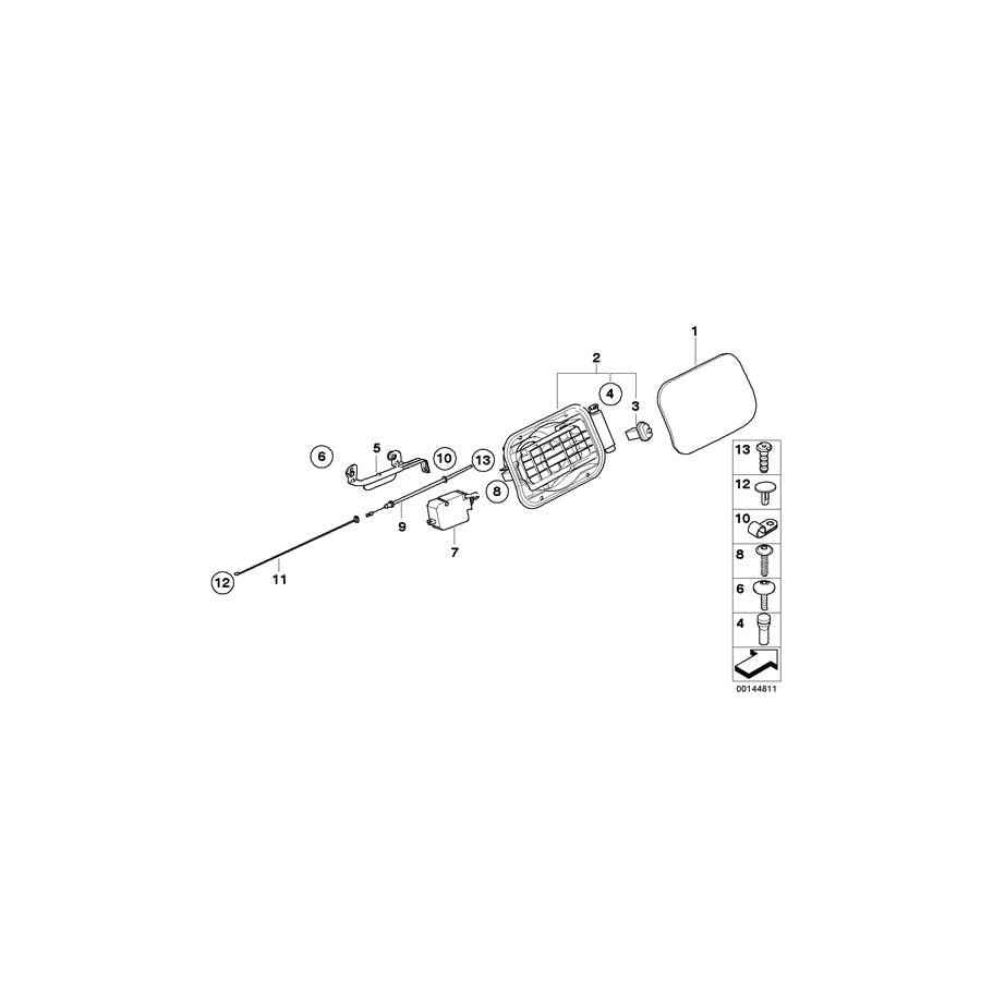 Genuine BMW 67116985878 E60 E61 Filler Flap Actuator (Inc. 530i, 525d & 520d) | ML Performance US Car Parts