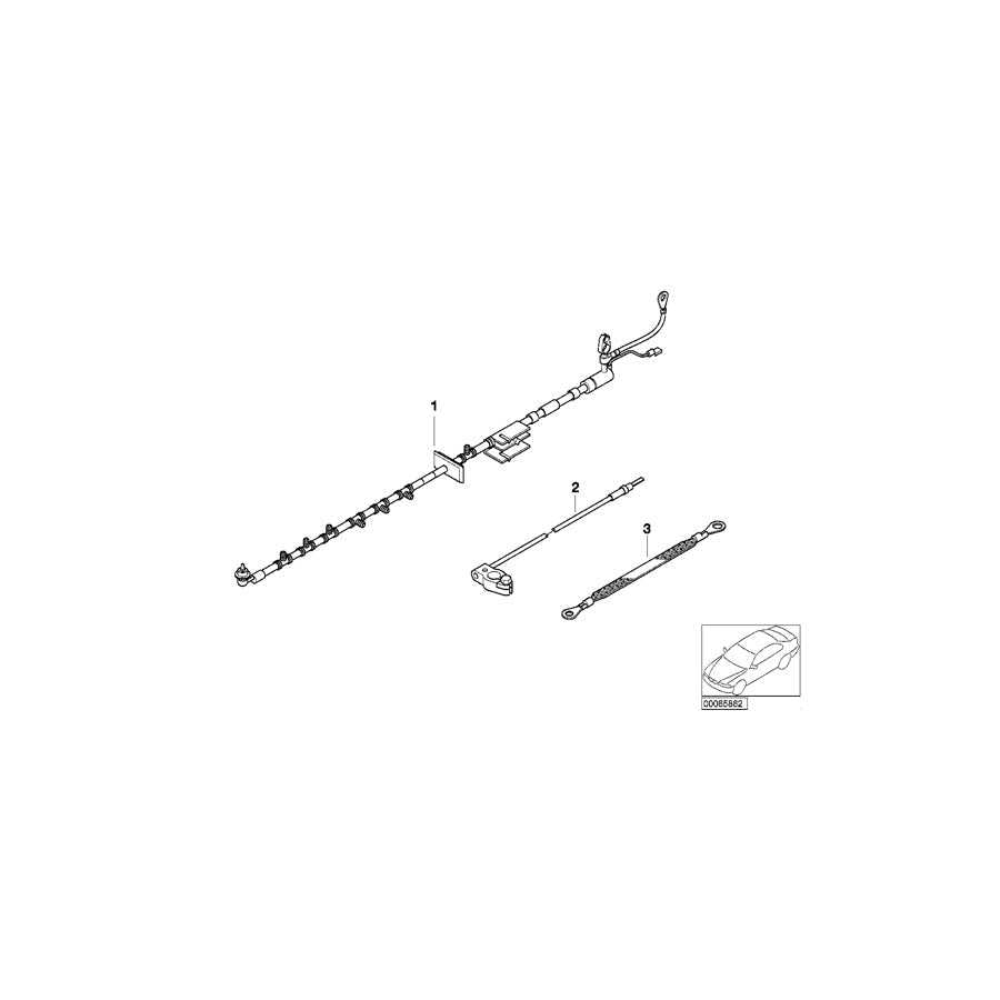 Genuine BMW 61126902418 E52 Battery Cable Negative (Inc. ALPINA V8 & Z8) | ML Performance US Car Parts