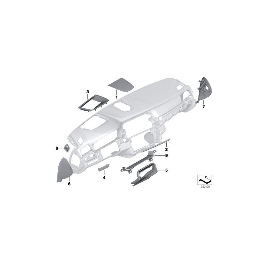 Genuine BMW 51459209779 F10 F11 Cover, Center Speaker SCHWARZ (Inc. 518d, 535iX & 535dX) | ML Performance US