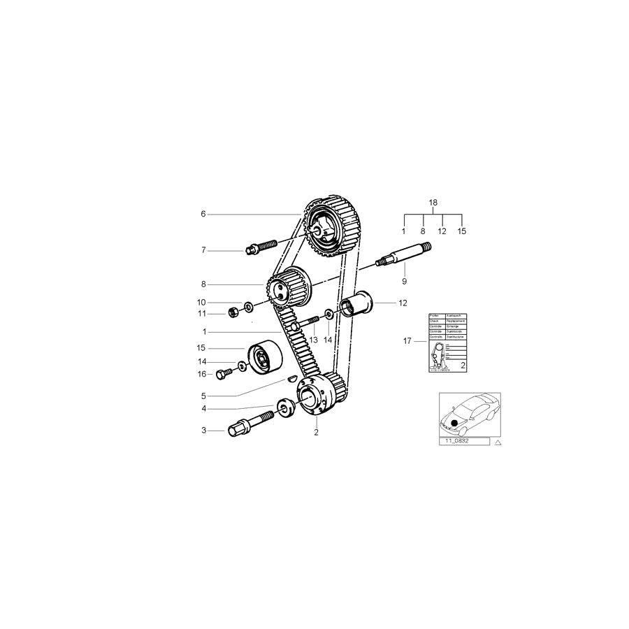Genuine BMW 11311727611 E36 E34 Adjusting Pulley (Inc. 318i, 518i & 316i) | ML Performance UK Car Parts