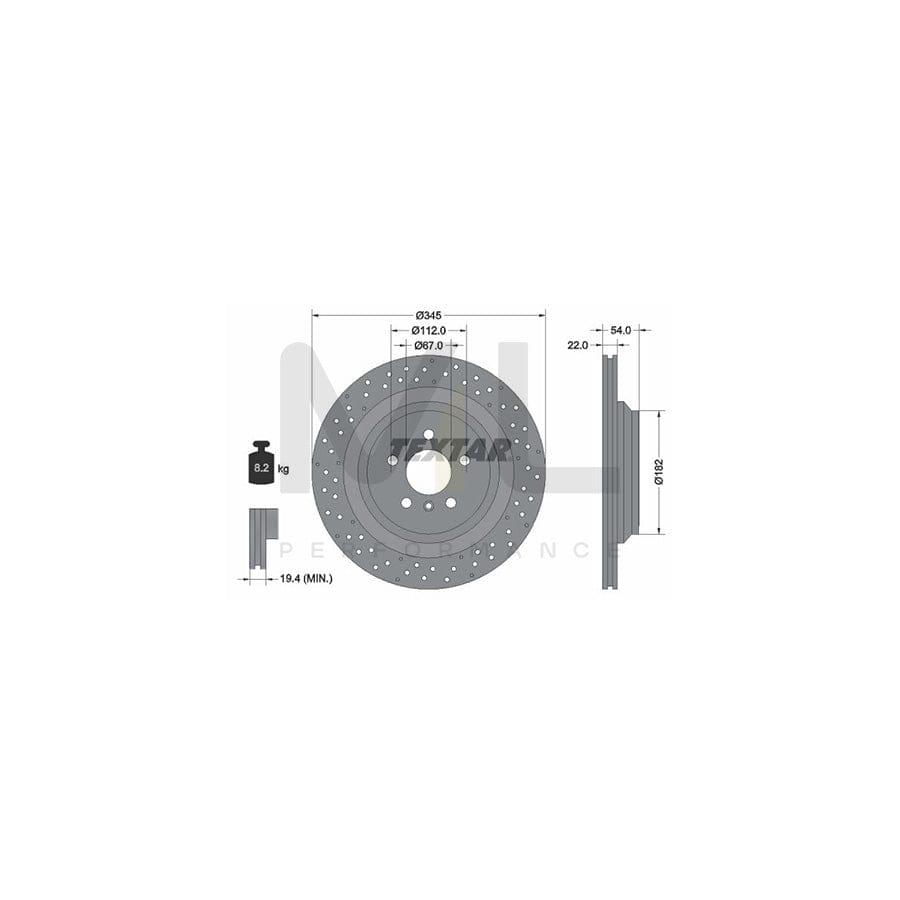 TEXTAR PRO 92283703 Brake Disc Internally Vented, Perforated, Coated, without wheel hub, without wheel studs | ML Performance Car Parts