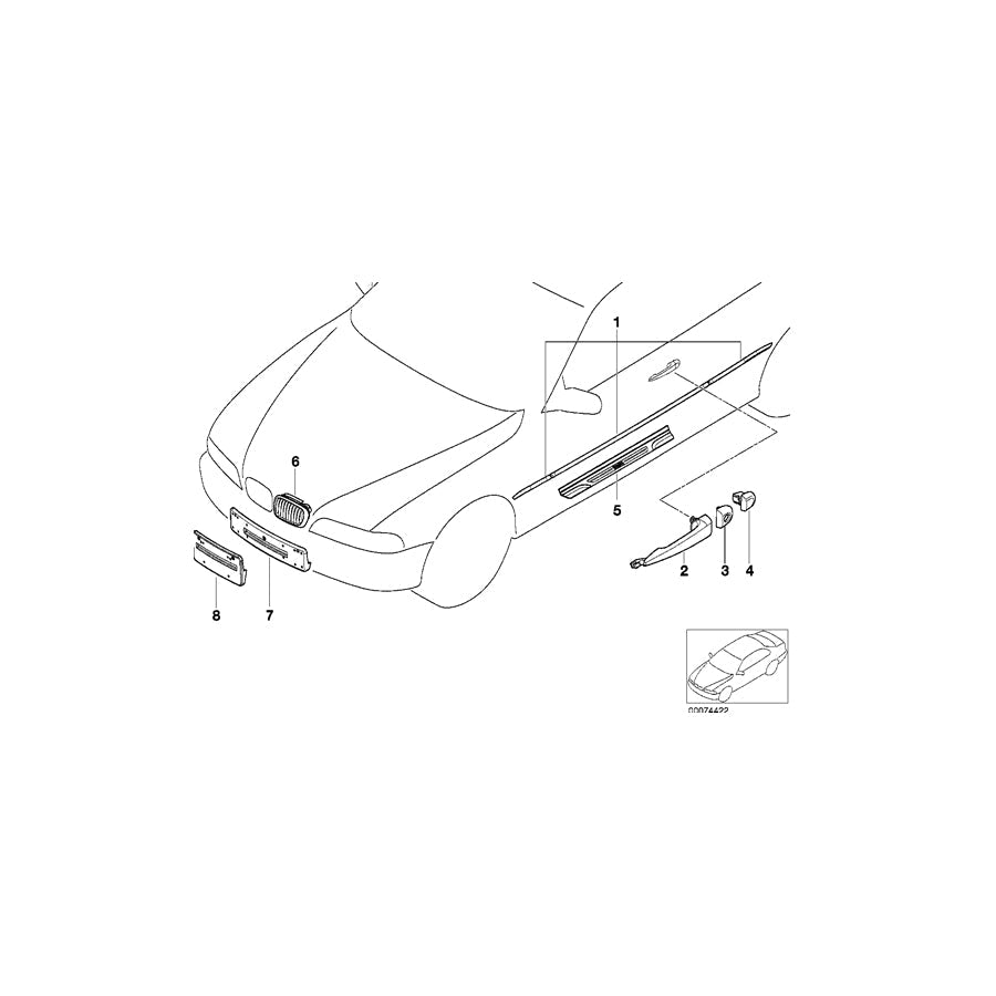 Genuine BMW 51218229628 E46 Cover Right Chromium-Plated (Inc. 323i, 328i & 325xi) | ML Performance US Car Parts