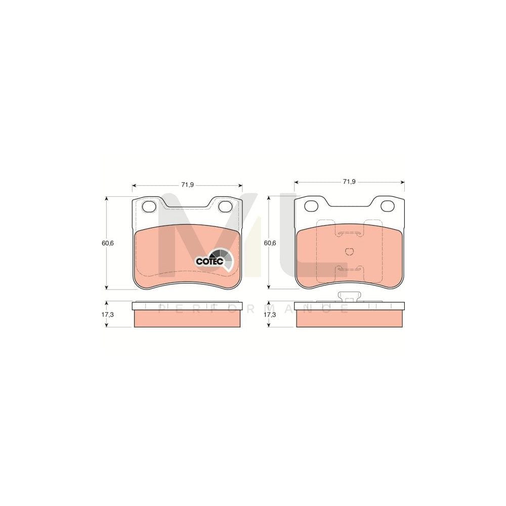 TRW Cotec Gdb1279 Brake Pad Set Not Prepared For Wear Indicator | ML Performance Car Parts