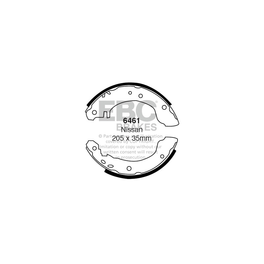 EBC 6461 Nissan Primera Rear Brake Shoes - Girling/TRW Caliper 1 | ML Performance US Car Parts