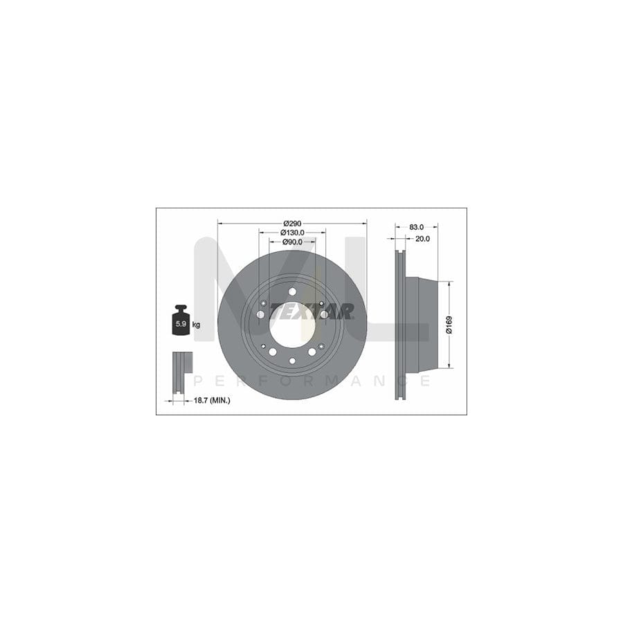 TEXTAR 92048300 Brake Disc for PORSCHE 911 Internally Vented, without wheel hub, without wheel studs | ML Performance Car Parts