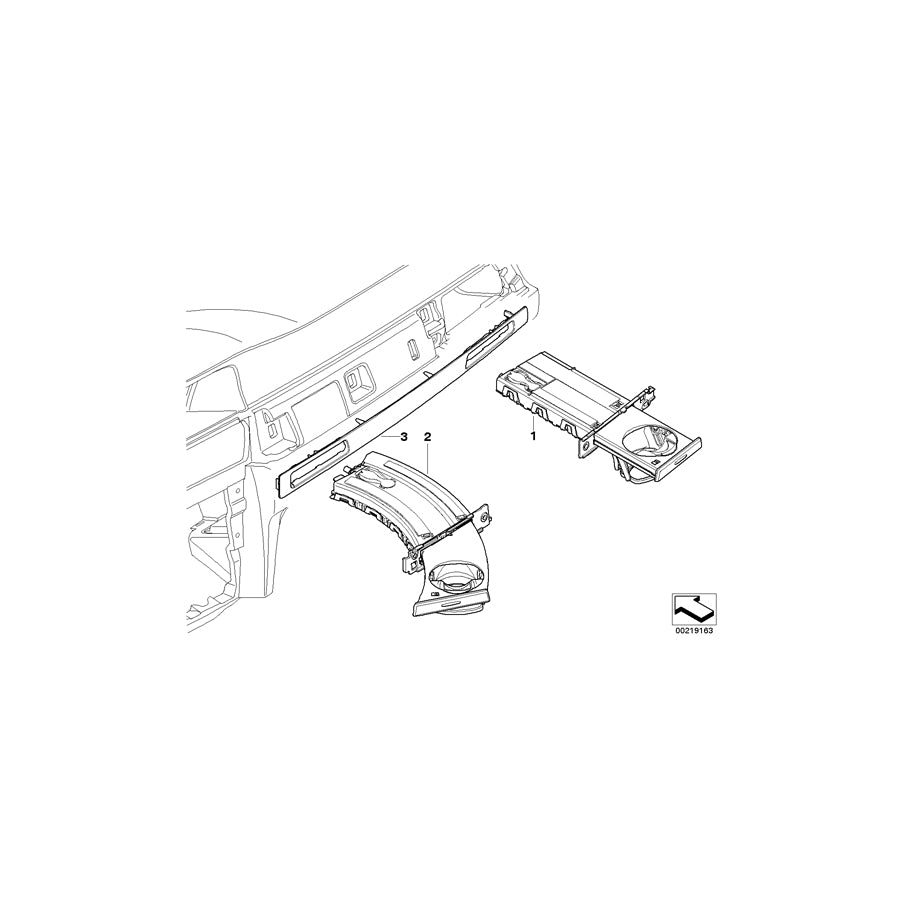 Genuine BMW 51457965438 E92 E93 Decor Strip, Drinks Holder CARNEOLROT (Inc. 320xd, 335xi & 320d) | ML Performance US Car Parts