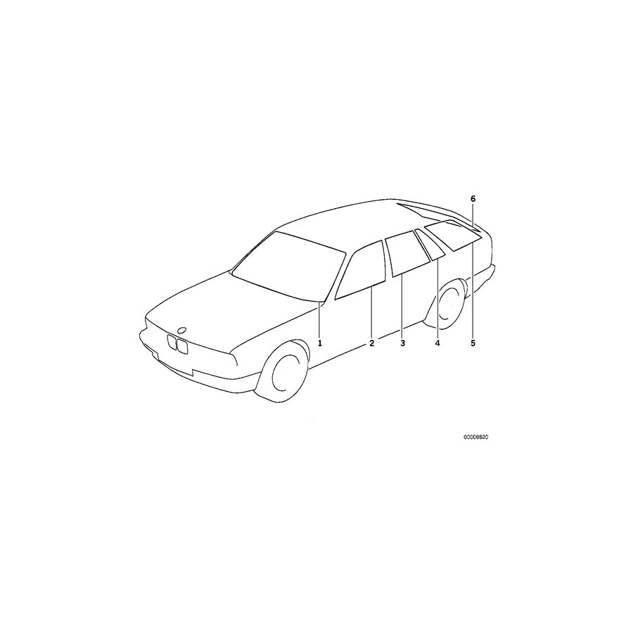 Genuine BMW 51348120108 E34 Door Window Green Rear Right (Inc. 525tds, M5 & 525i) | ML Performance US Car Parts