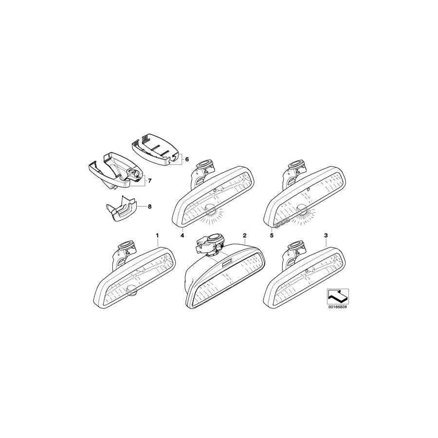 Genuine BMW 51169147624 E63 E61 E60 Set Of Covers Mirror Baseplate SCHWARZ (Inc. 530xd, 528i & 540i) | ML Performance US Car Parts