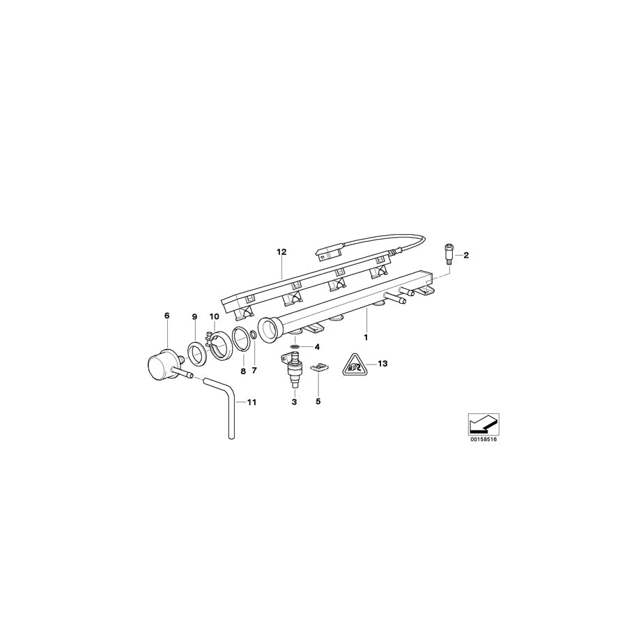 Genuine BMW 13531734355 E36 E34 Injection Tube HC1/2 (Inc. 316i 1.6, 318ti & 318i) | ML Performance US Car Parts