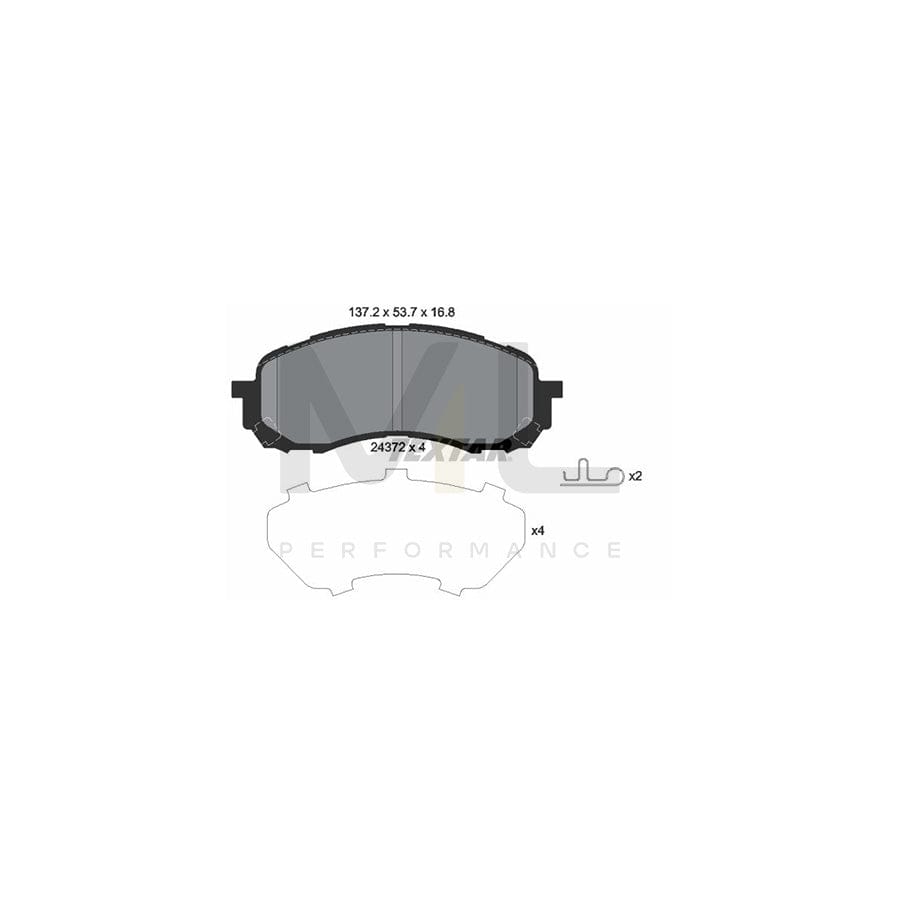 TEXTAR 2437201 Brake pad set for SUBARU IMPREZA with acoustic wear warning | ML Performance Car Parts