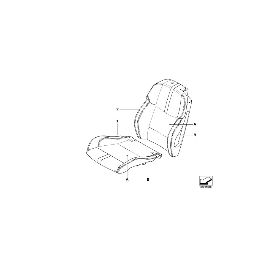 Genuine BMW 52107973905 E93 E93 Cover Backrest Leather Left INDIVIDUAL (Inc. & M3) | ML Performance US Car Parts