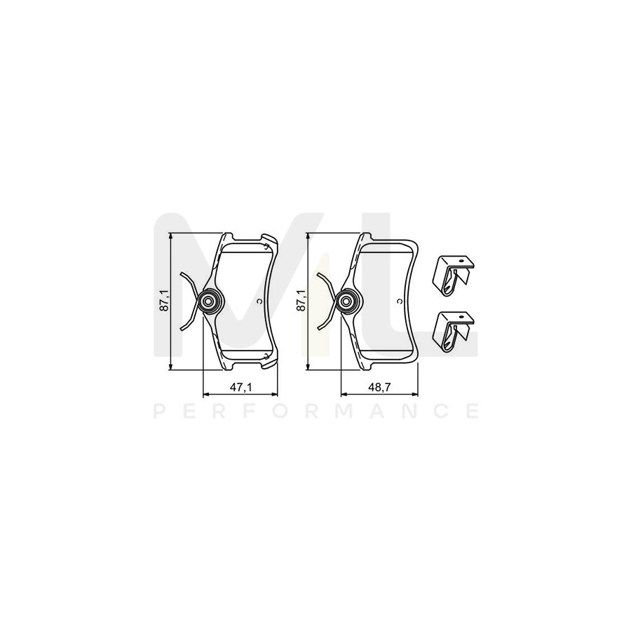 Bosch 0986494274 Brake Pad Set With Acoustic Wear Warning BP1186 | ML Performance Car Parts
