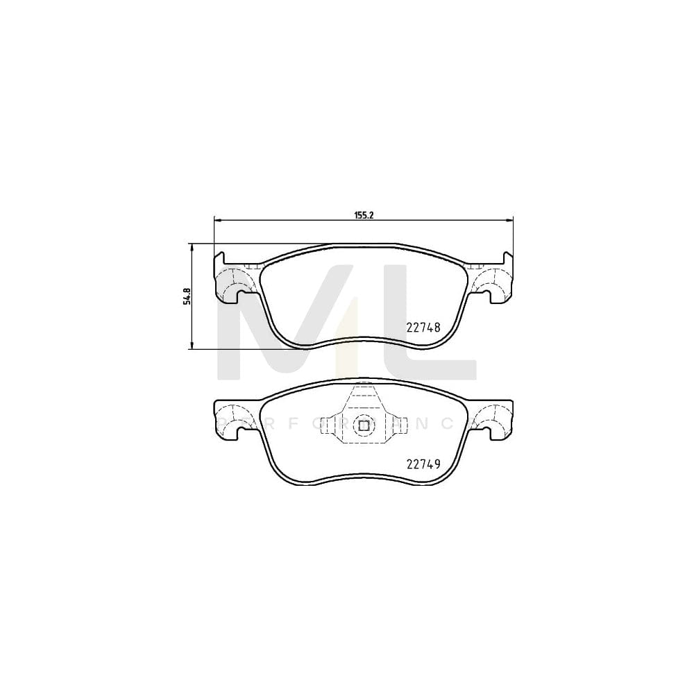 Hella 8DB 355 037-741 Brake Pad Set For Ford Fiesta Not Prepared For Wear Indicator