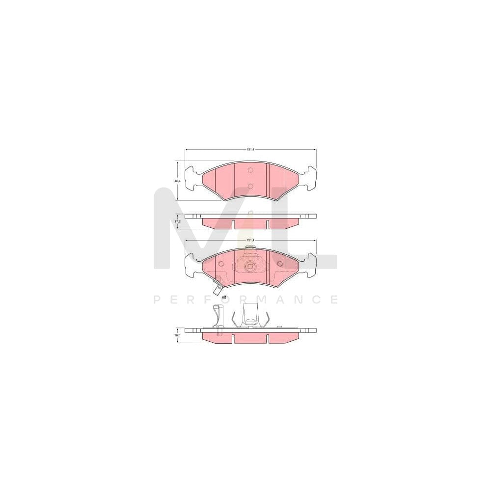 TRW Gdb3224 Brake Pad Set With Acoustic Wear Warning | ML Performance Car Parts