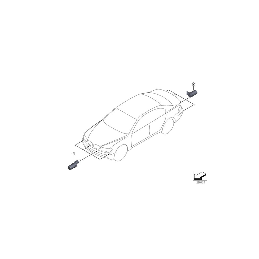 Genuine BMW 66216944520 E65 E67 E66 Ultrasonic Sensor, Orient Blue M317 (Inc. 750Li, 735i & 740i) | ML Performance US Car Parts