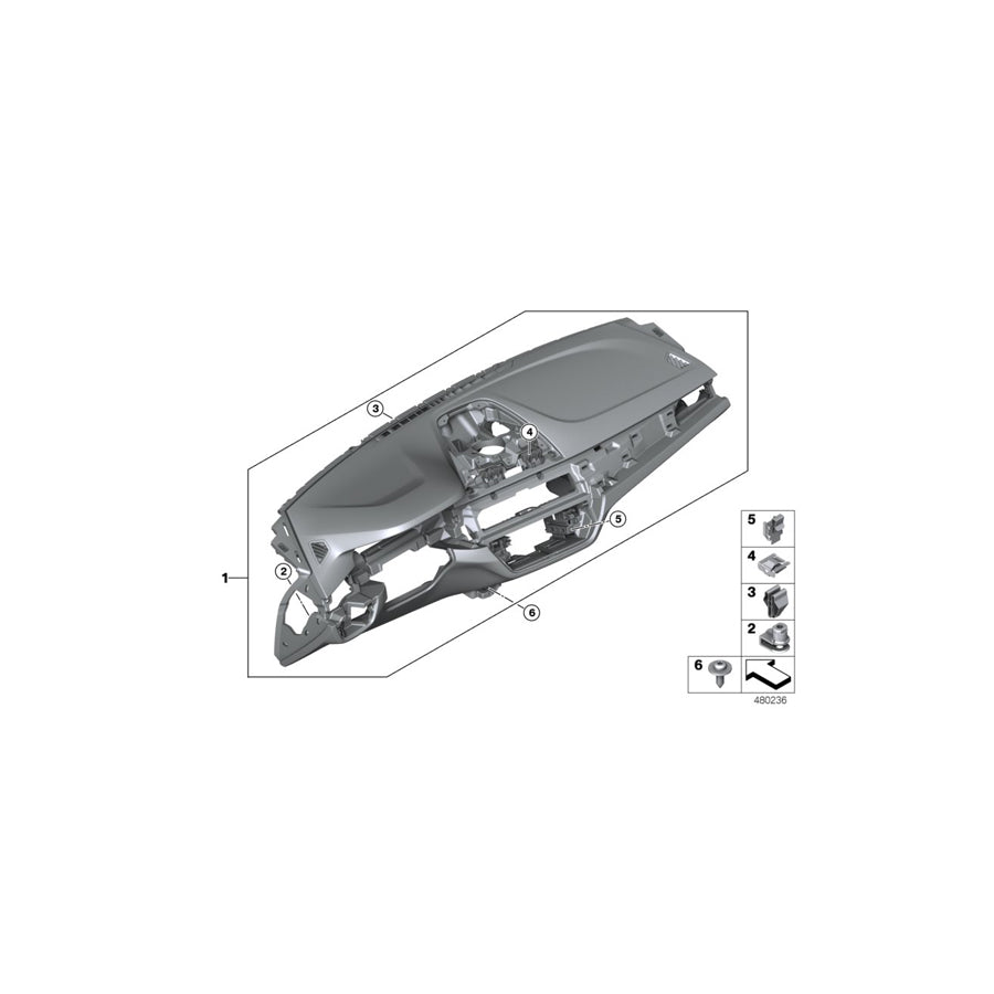 Genuine BMW 51458074927 G30 G31 Instrument Panel Leather SCHWARZ/SCHWARZ (Inc. M550iX, 520i & 530eX) | ML Performance US Car Parts