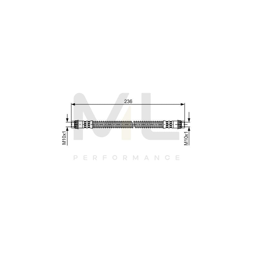 BOSCH 1 987 476 148 Brake Hose for PEUGEOT 106 210mm, M10x1 | ML Performance Car Parts