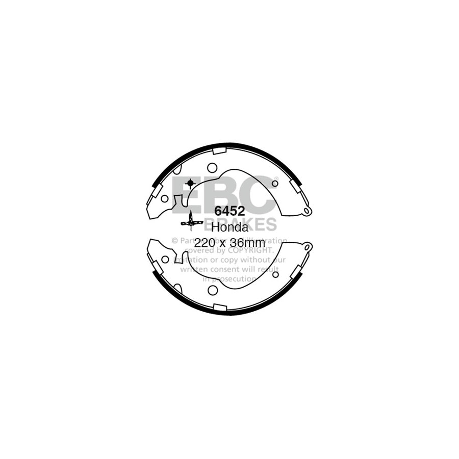 EBC 6452 Honda Suzuki Rear Brake Shoes - Akebono Caliper 1 | ML Performance US Car Parts
