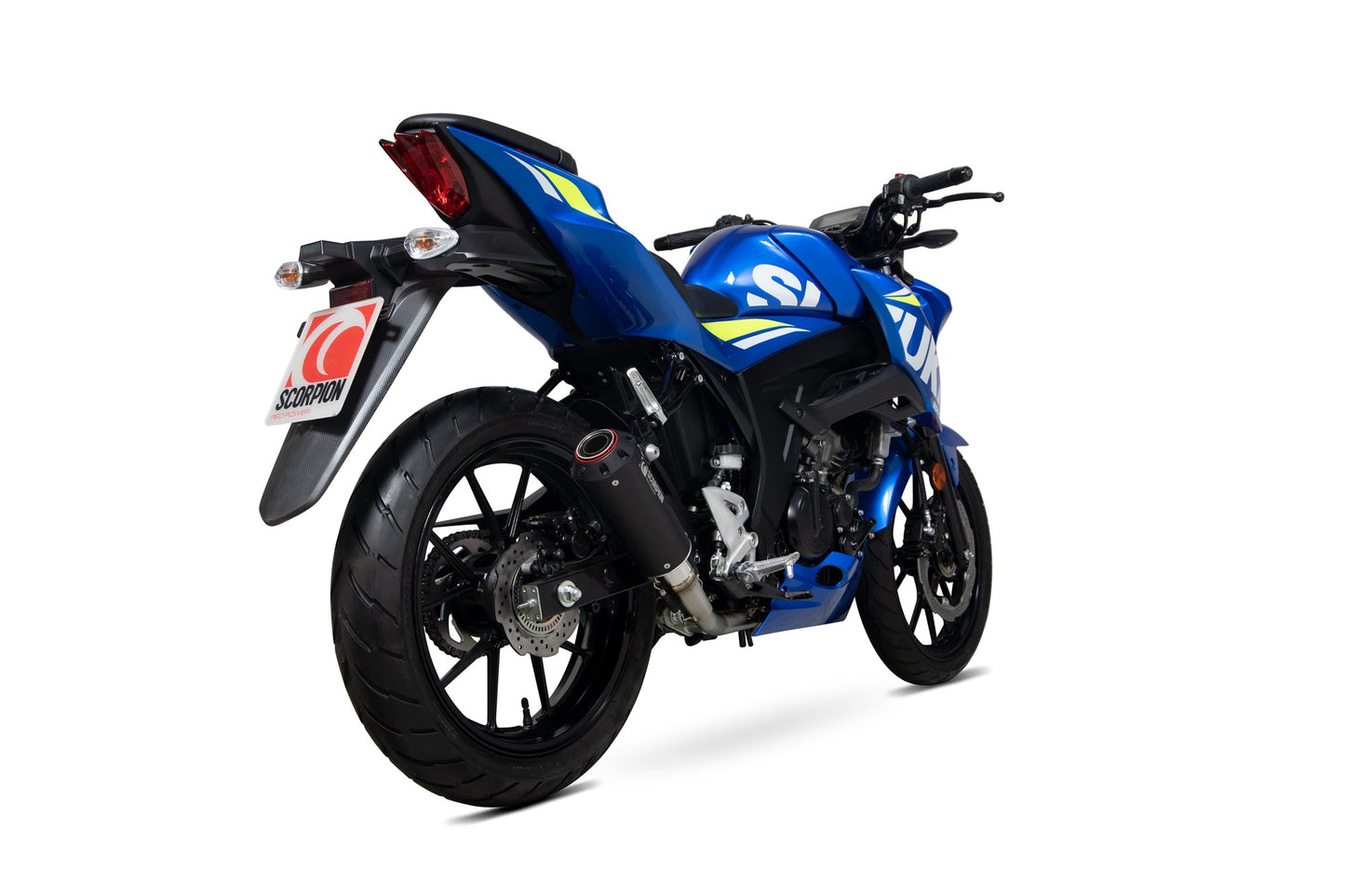 Scorpion PSI124BCER Suzuki Red Power Full System - Black Ceramic Coated Sleeve (GSX-S 125 / GSX-S 150) | ML Performance US US