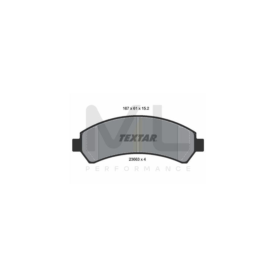 TEXTAR 2366301 Brake pad set for CHEVROLET BLAZER S10 not prepared for wear indicator | ML Performance Car Parts