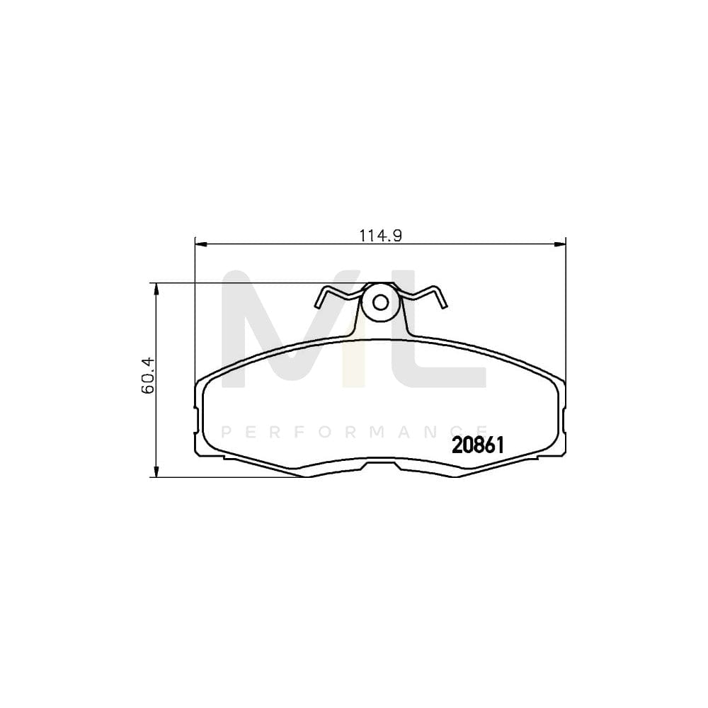 Hella 8DB 355 005-941 Brake Pad Set For Ford Sierra Not Prepared For Wear Indicator, With Brake Caliper Screws