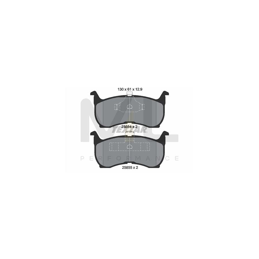 TEXTAR 2585401 Brake pad set not prepared for wear indicator | ML Performance Car Parts
