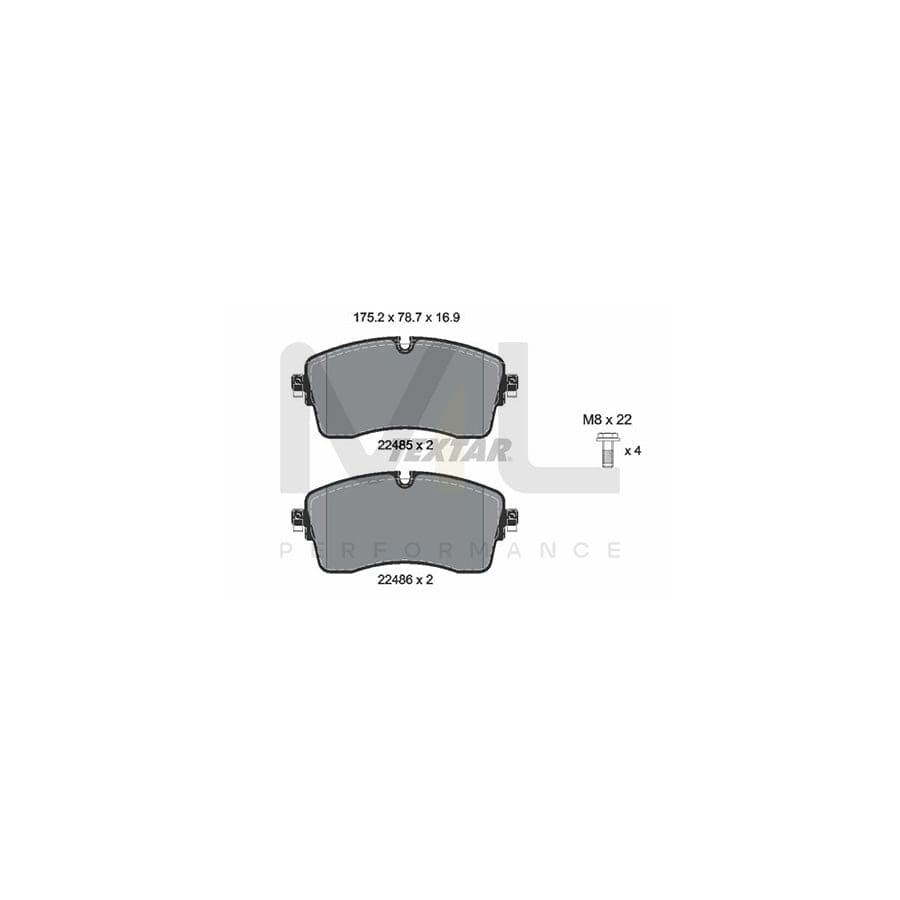 TEXTAR 2248501 Brake pad set prepared for wear indicator, with brake caliper screws | ML Performance Car Parts
