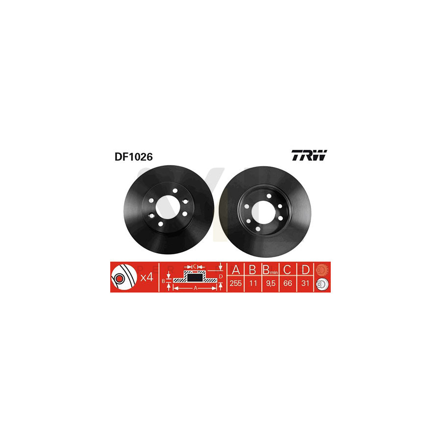TRW DF1026 Brake Disc Solid | ML Performance Car Parts