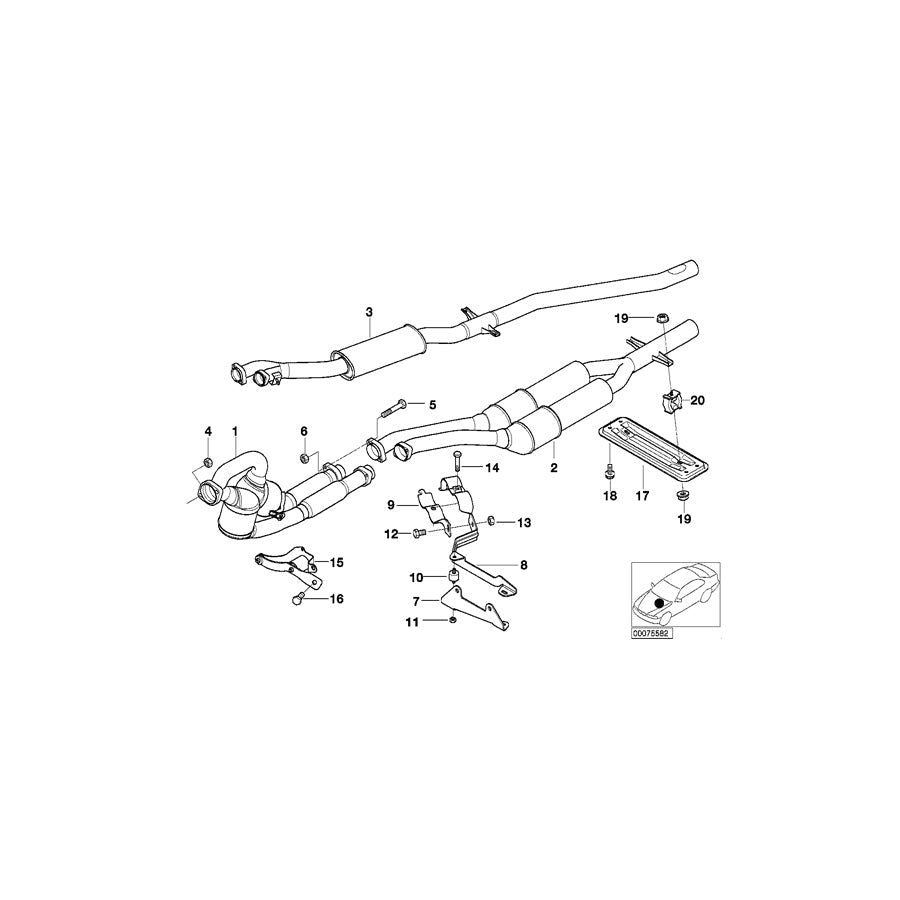Genuine BMW 18317785961 E39 Exch Catalytic Converter Close To Engine EU3 (Inc. 525d & 530d) | ML Performance US Car Parts