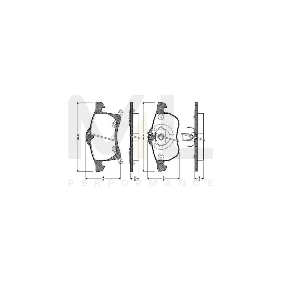 Bosch 0986Tb2335 Brake Pad Set Excl. Wear Warning Contact, With Accessories | ML Performance Car Parts