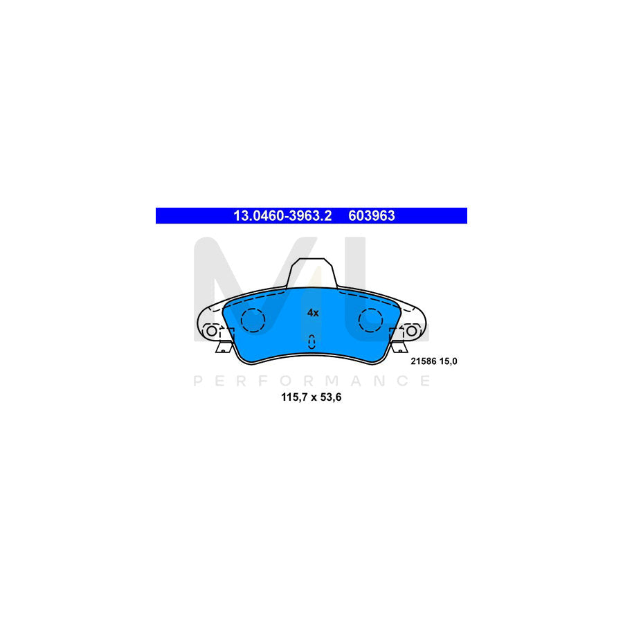 ATE 13.0460-3963.2 Brake pad set excl. wear warning contact
