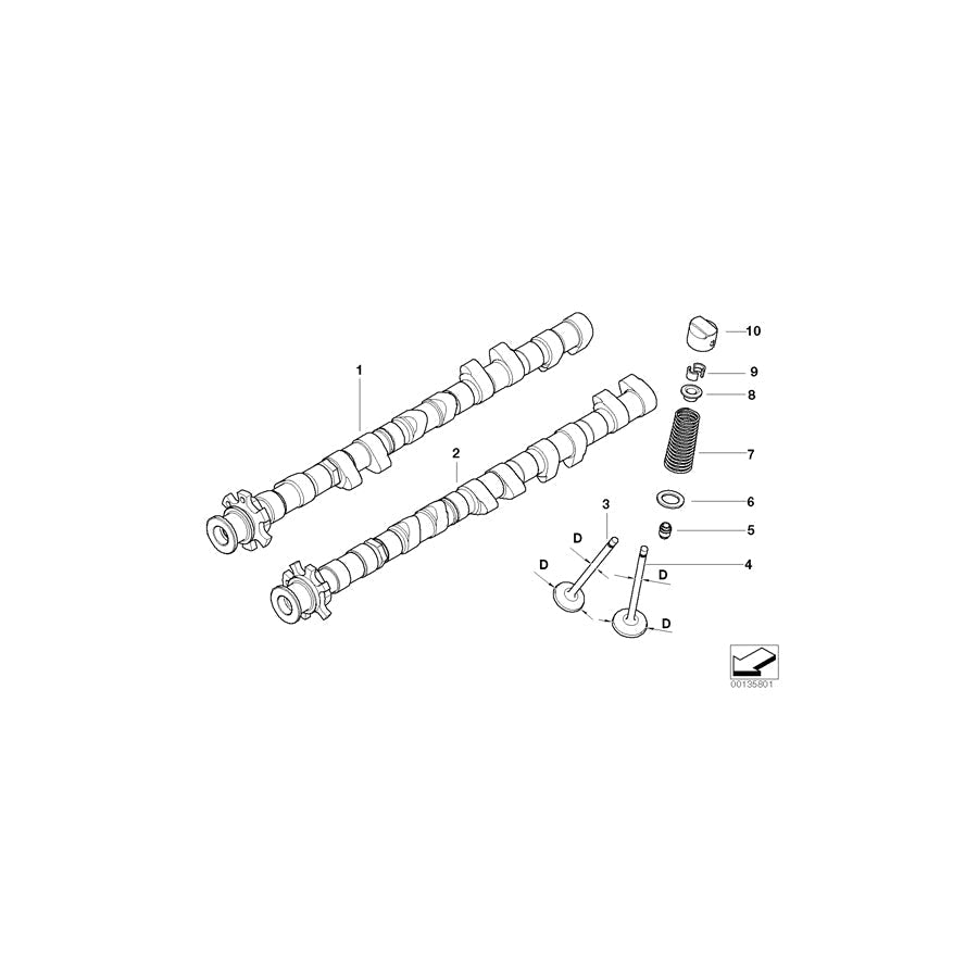 Genuine BMW 11317836125 E60 E61 E63 Camshaft Exhaust Zyl.1-5 (Inc. M5 & M6) | ML Performance UK Car Parts